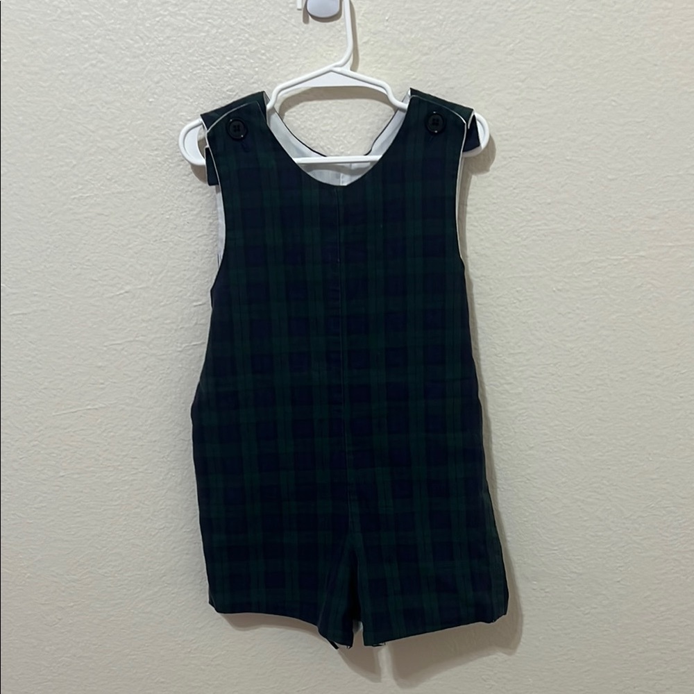 Ragsland Green Plaid Sleeveless Romper